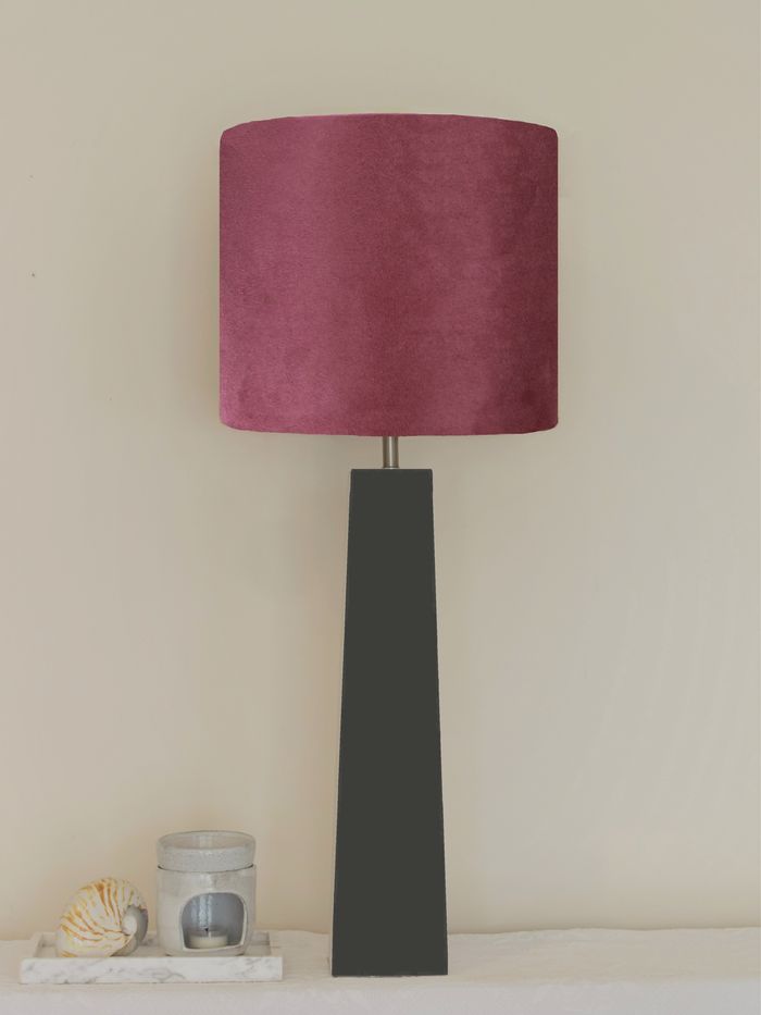 Original lamp faux suede and dark base