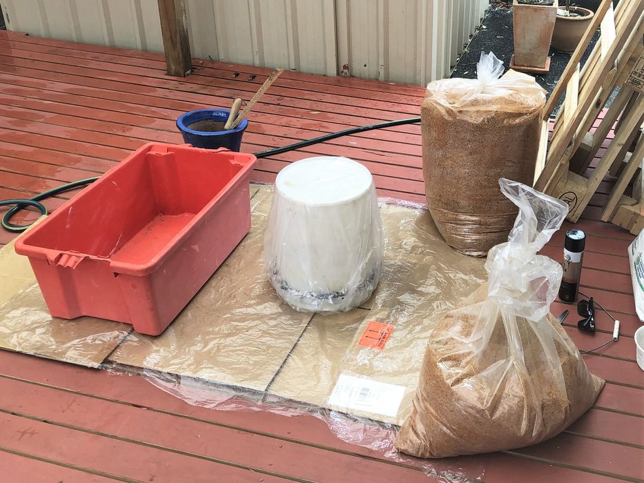 prepare work space and bucket
