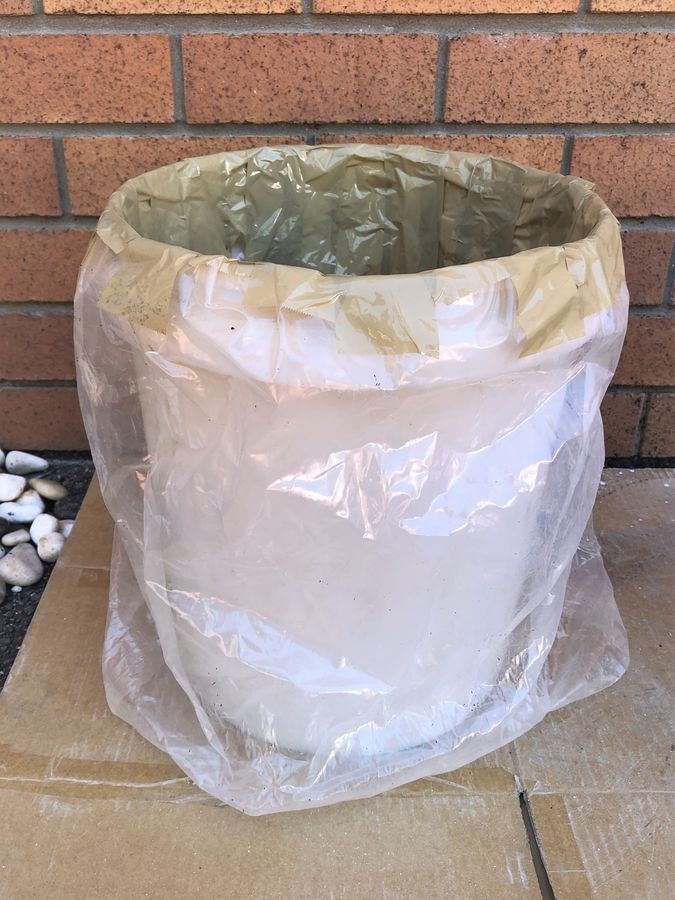 tinted hypertufa planter