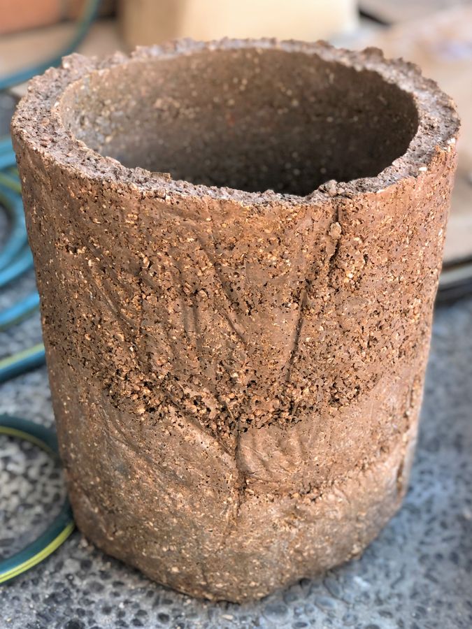 tinted hypertufa planter