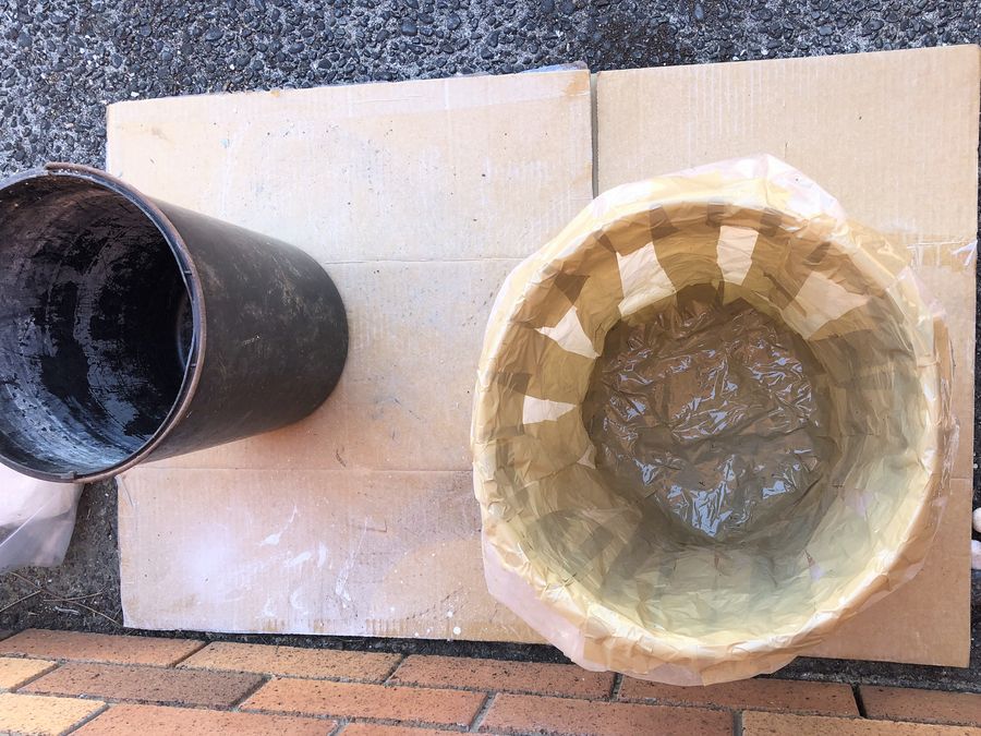 tinted hypertufa planter